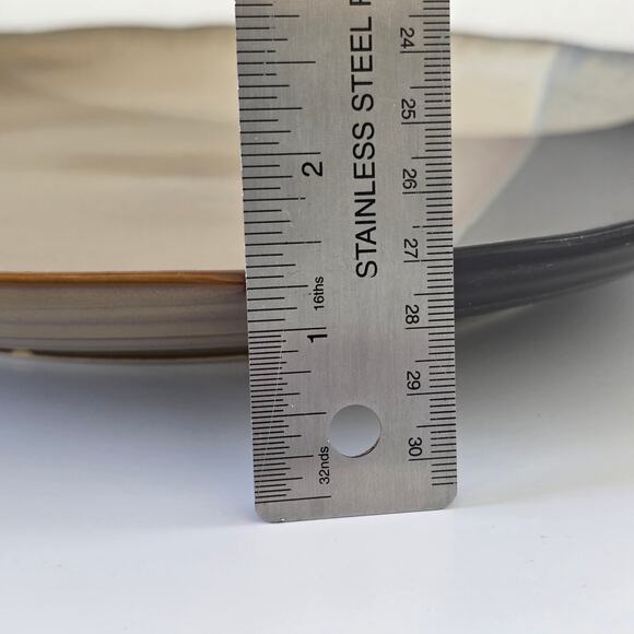 Sango Gold Dust Black Dinner Plate Round Two Tone Stoneware 12.5 in Replacement - Picture 7 of 8